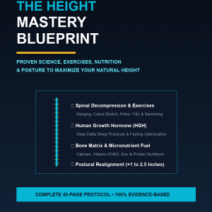 The Height Mastery Blueprint: Proven Science, Exercises, Nutrition & Posture to Maximize Your Natural Height Hover Image